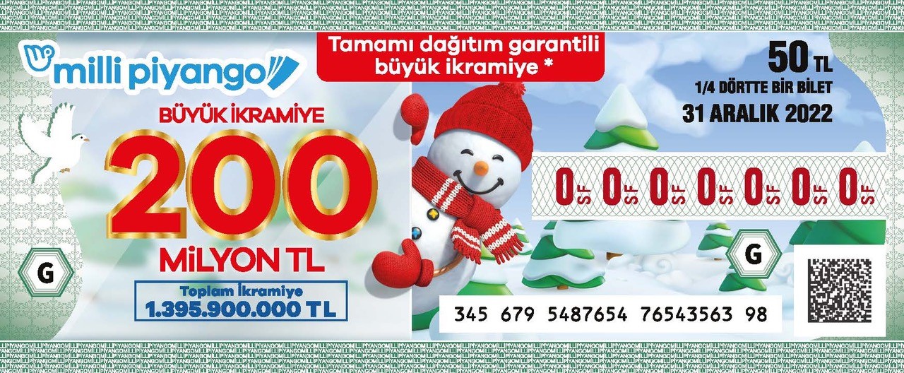 Yılbaşında tamamı dağıtım garantili büyük ikramiye tam 200 milyon TL!