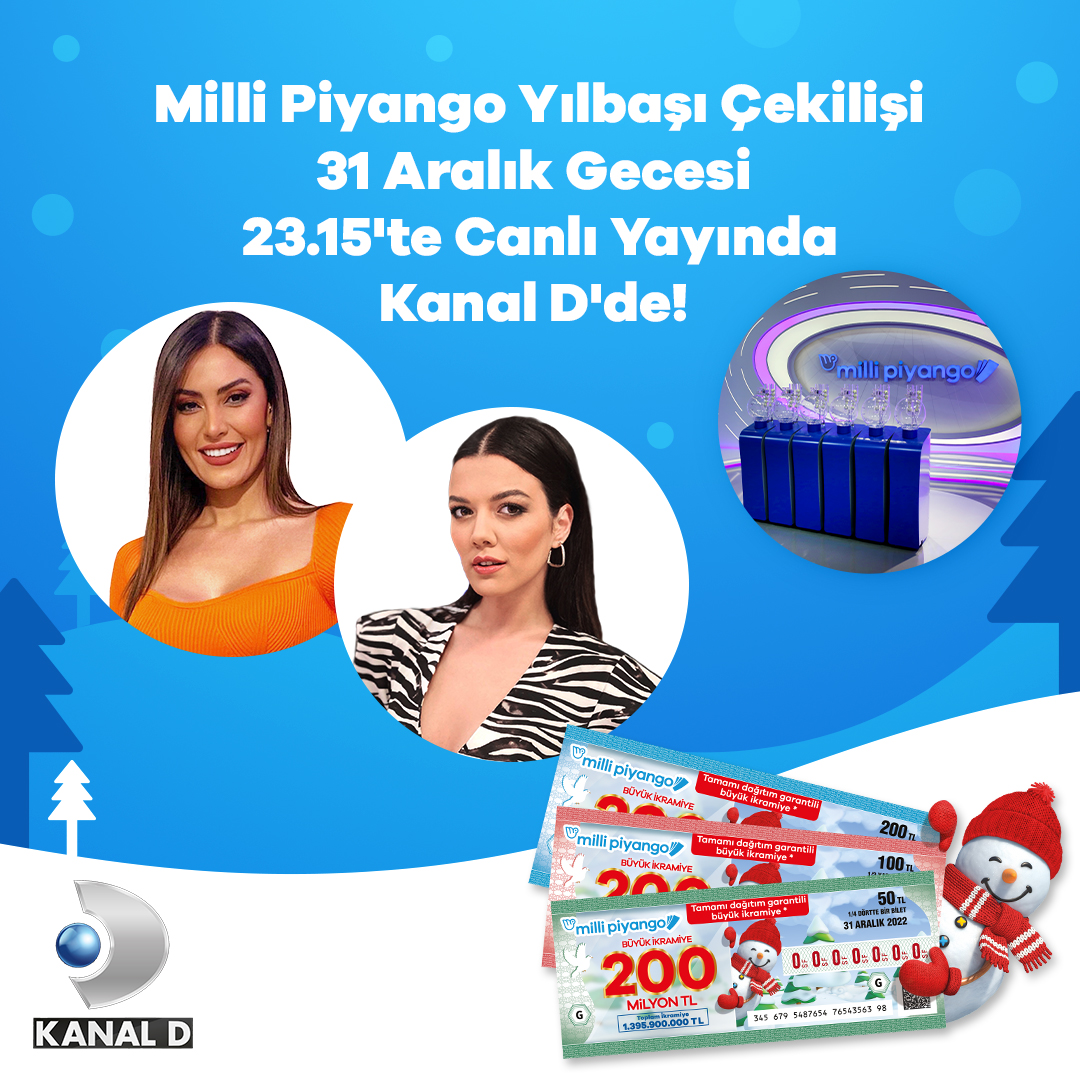 Geleneksel Milli Piyango yılbaşı büyük ikramiye çekilişi canlı yayında Kanal D ekranlarında!