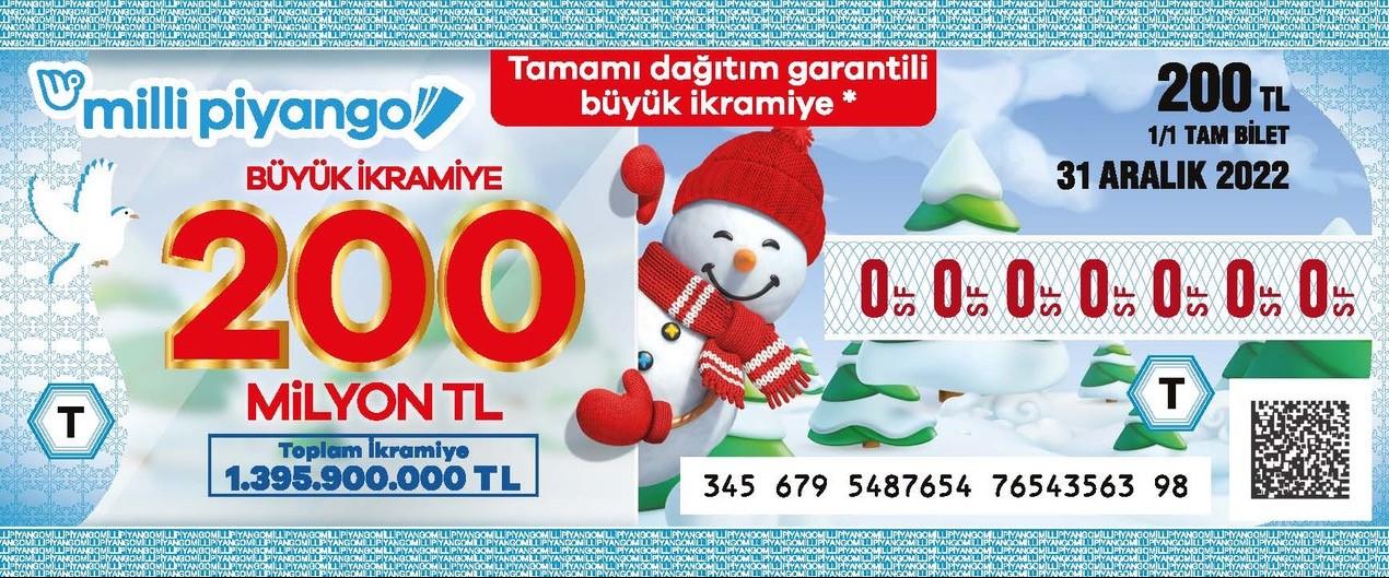 Yılbaşı çekilişinde 200 milyon TL’lik büyük ikramiye çeyrek bilete çıktı