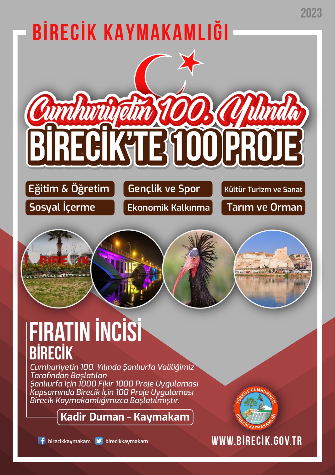 Cumhuriyetin 100. Yılında Birecik’te 100 Proje