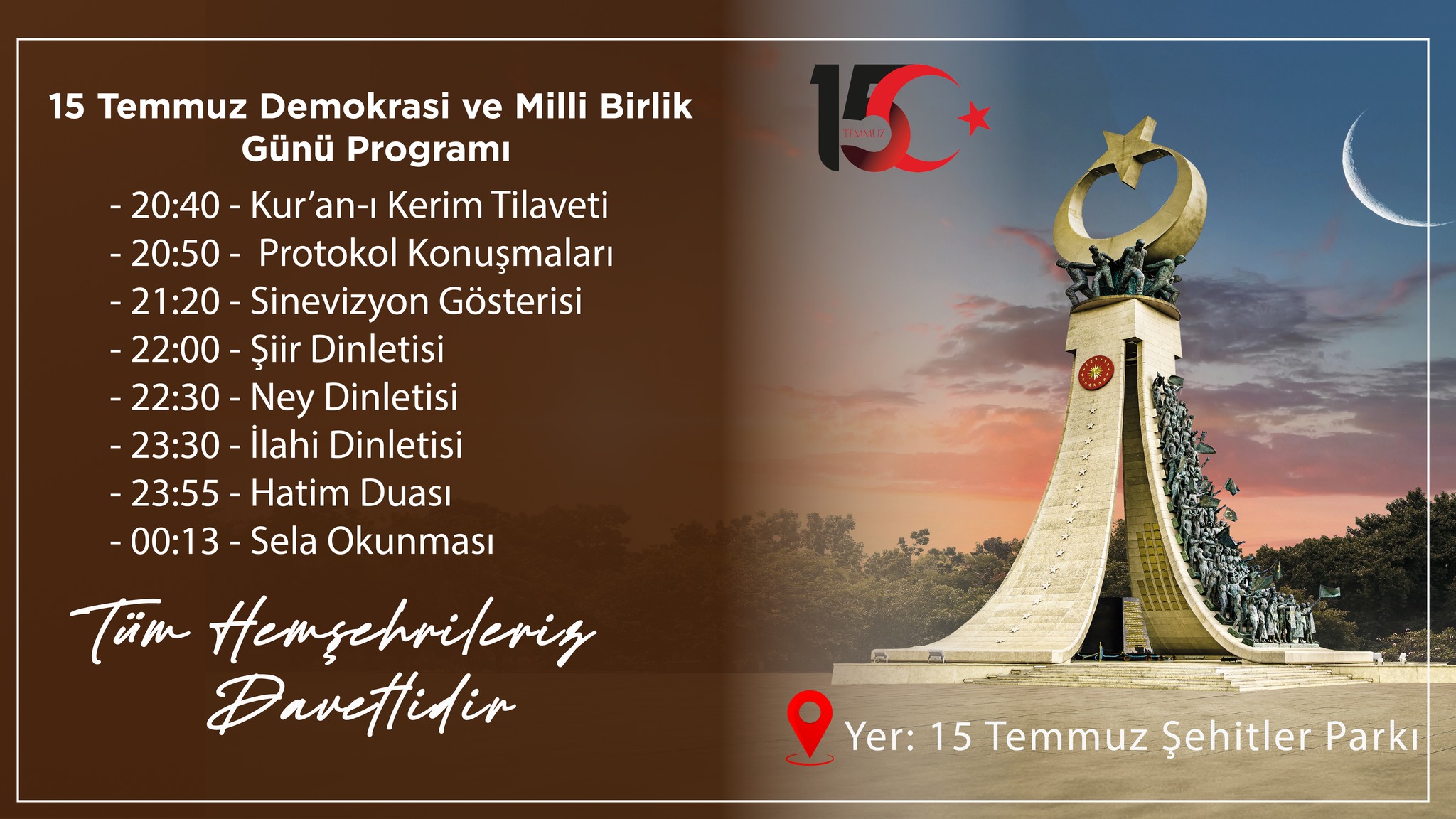 15 Temmuz Demokrasi ve Milli Birlik Günü Birecik Programı