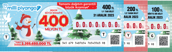 Yılbaşında tamamı dağıtım garantili büyük ikramiye tam 400 milyon TL!