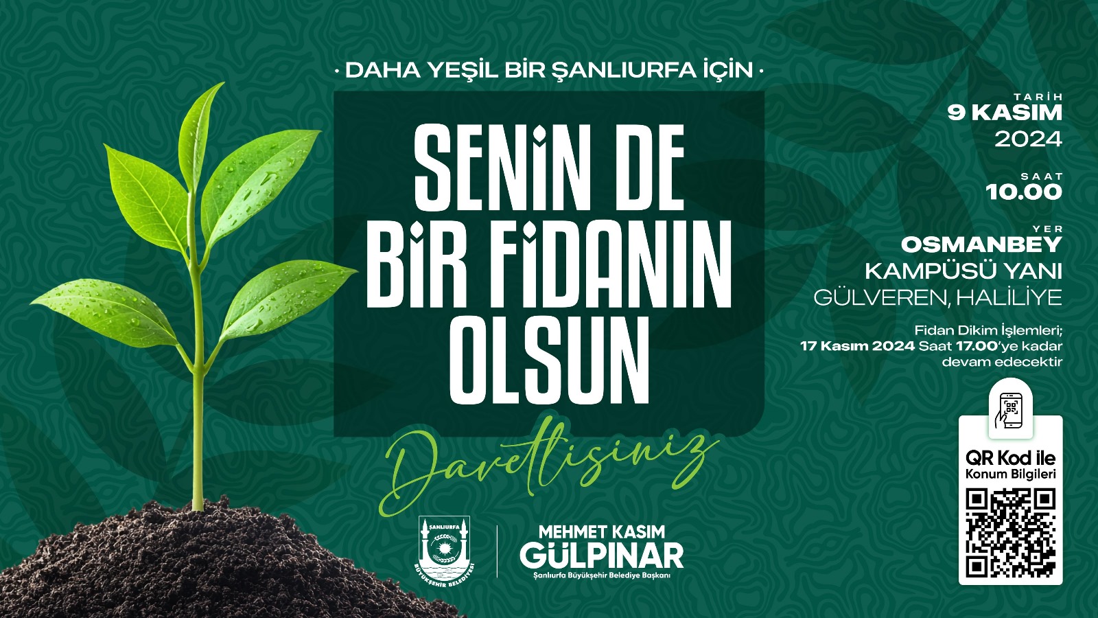 “Senin de Bir Fidanın Olsun” Etkinliği’ne Davet